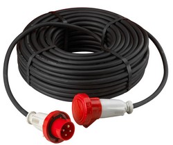50 l.m. neoprene electric cable 4G x 2,5 (3P + G) 16A - 400V with male and female plugs
